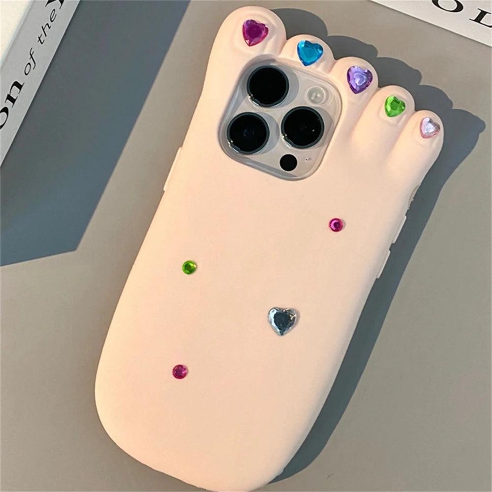 INS Funny Pedicure Manicure Foot Phone Case For iPhone - IDefend