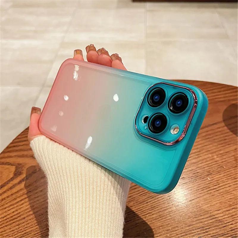 Gradient Rainbow Clear Phone Case - IDefend