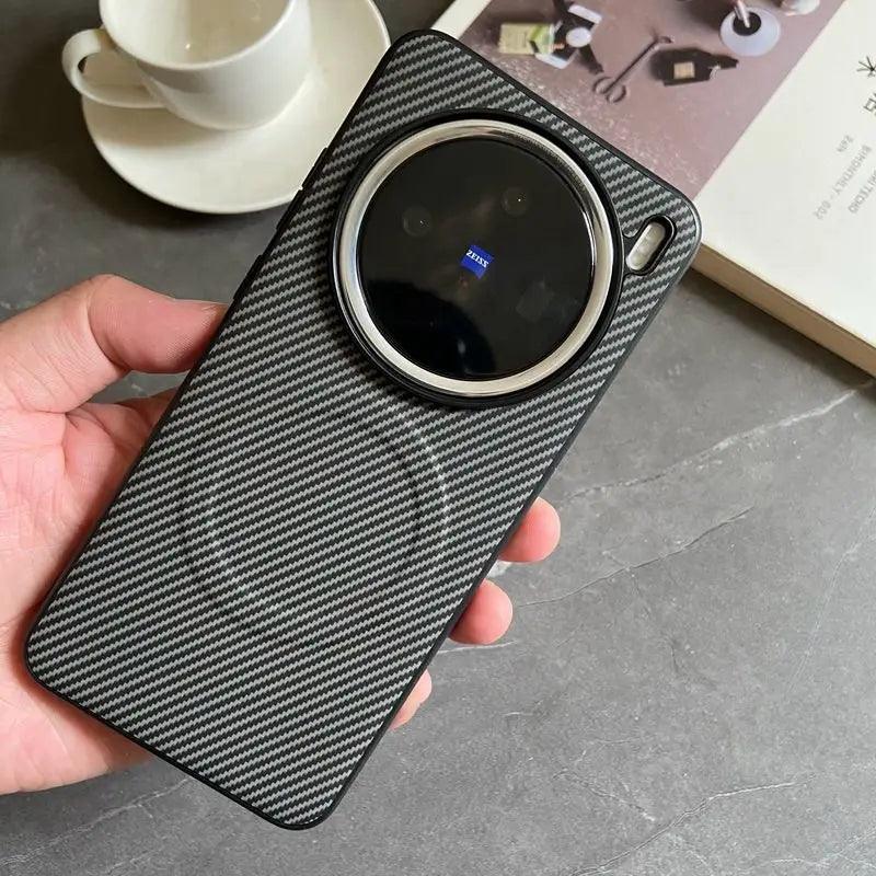 Pro Case Soft Silicone carbon fiber Magnetic Protective Back Cover Case For VIVO X200 - IDefend