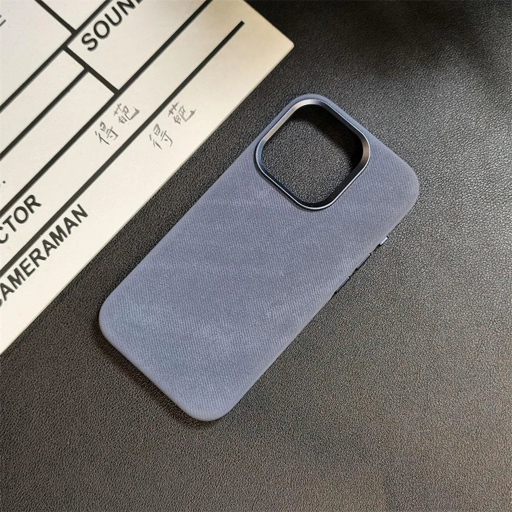 Luxury For MagSafe Fiber Leather Case For iPhone - IDefend