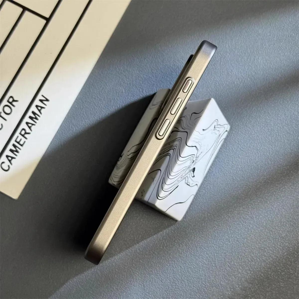 Luxury Natural Titanium PC Phone Case For iPhone - IDefend