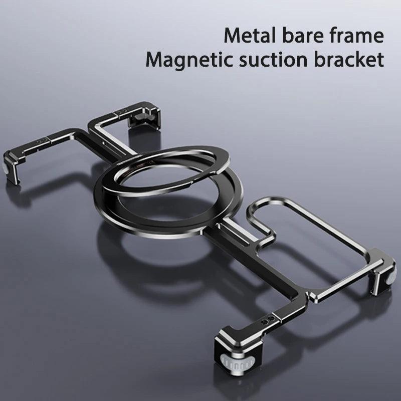 Luxury Magsafe Magnetic Metal Rimless Stand Phone Case For Samsung - IDefend