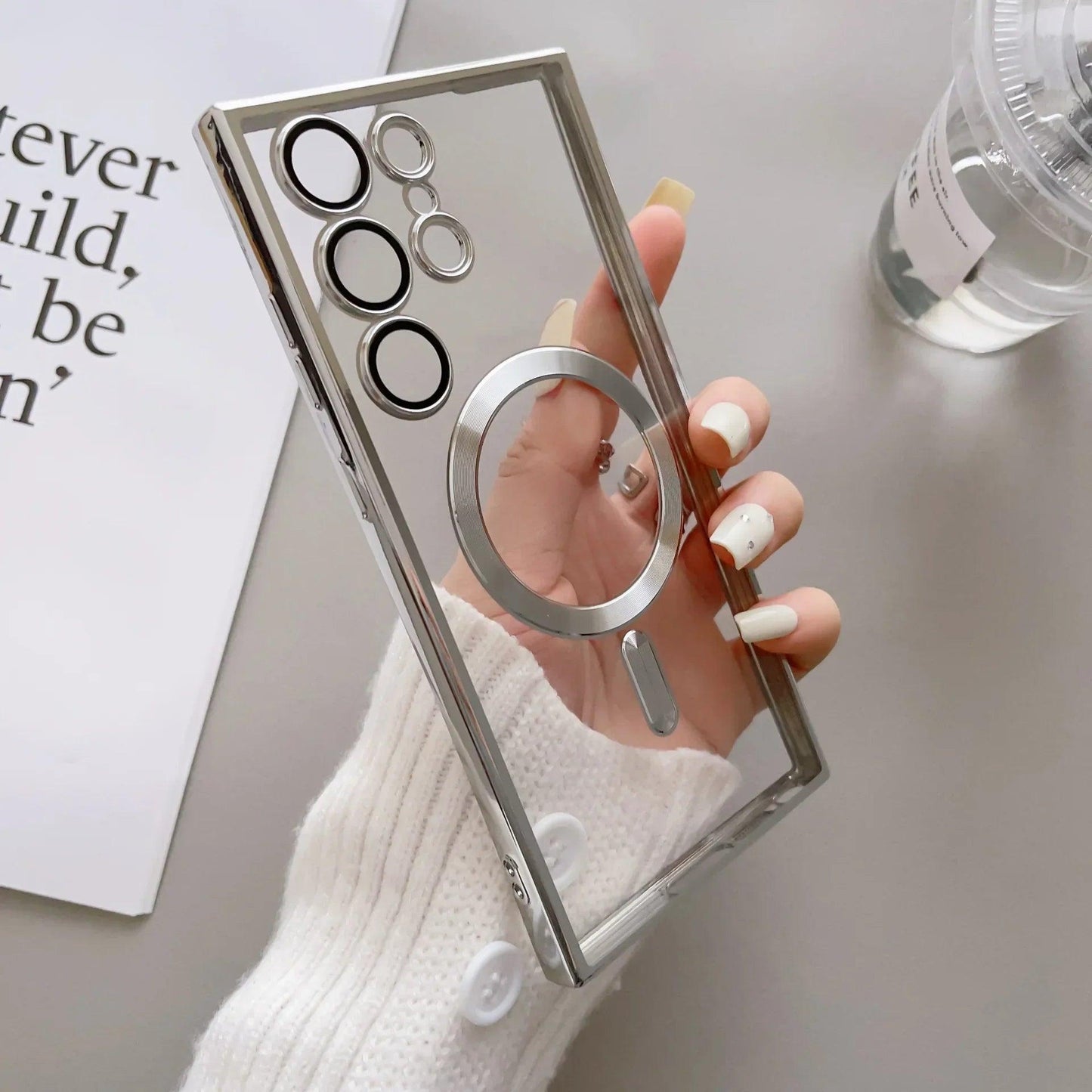 Luxury Transparent Plating For Magsafe Case For Samsung Galaxy - IDefend