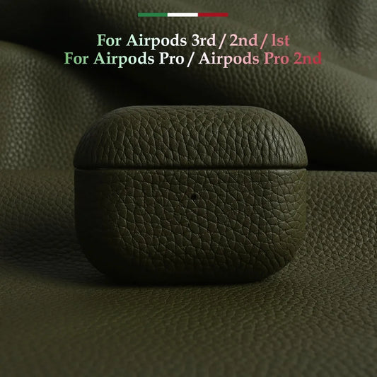 For Airpods Pro Case 100% Genuine Leather Case For Airpods 3 / 2 / Pro2 Protection Box Cases AirPods Case Cowhide Charging Box