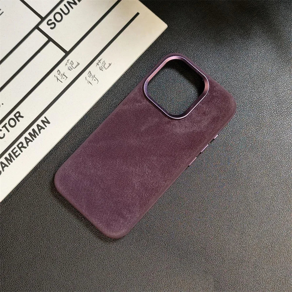 Luxury For MagSafe Fiber Leather Case For iPhone - IDefend