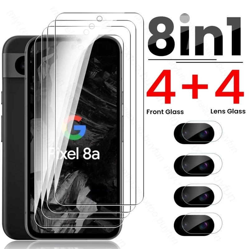 8 In 1 Tempered Glass Camera Lens & Screen Protector For Google Pixel - IDefend