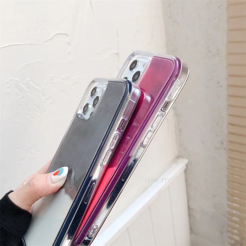 Night Glow Gloss Dynamic Sand Liquid Back Iphone case - IDefend