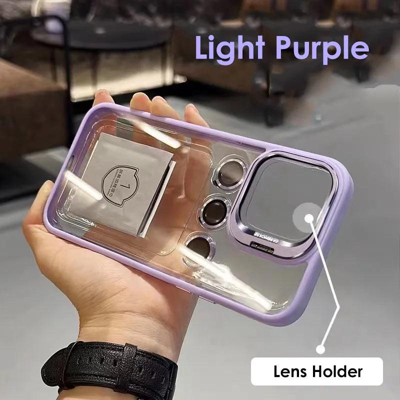 Lens Metal Ring Protector Stand Phone Case - IDefend