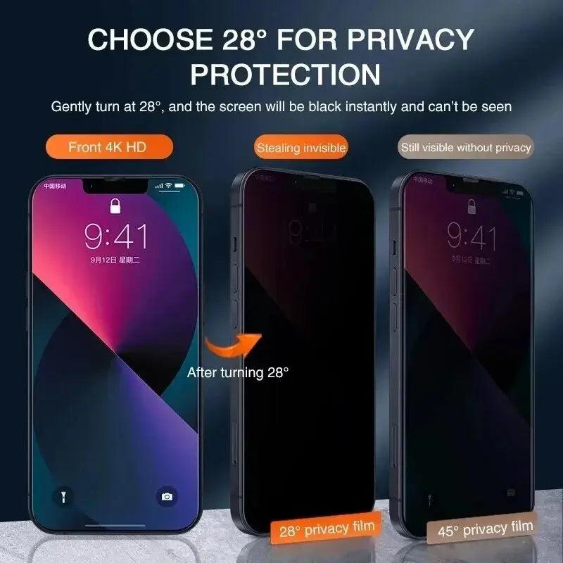Privacy Screen Protector For Vivo Anti-Spy Glass 4Pcs - IDefend