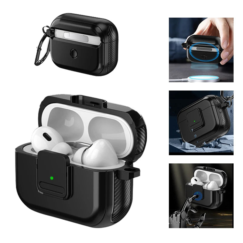 Case For Airpods Pro 2 Shockproof Case For Airpods 3 2 1 Case TPU+PC+ Magnetic Switch Headphone Case Accessories Plus Keychain