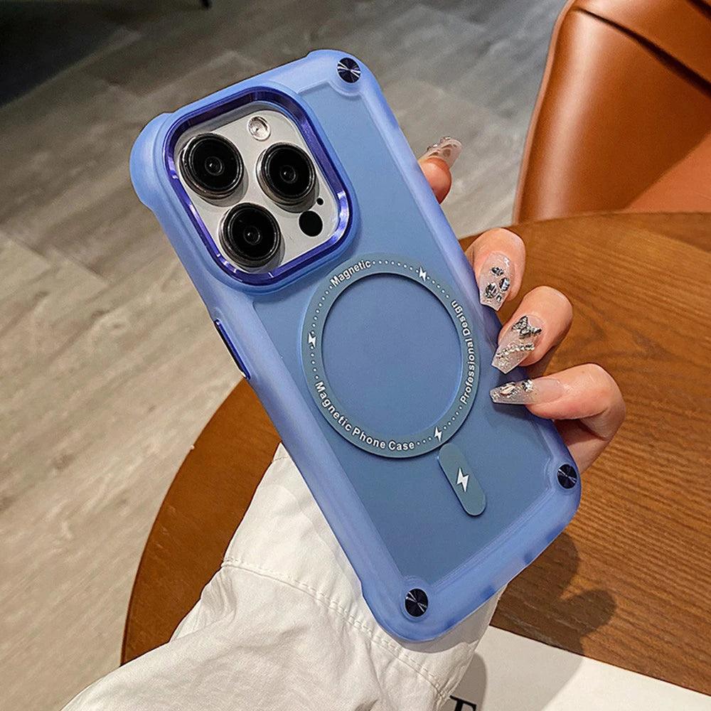 Magnetic Luxury Matte Translucent Armor 2 Case For iPhone - IDefend