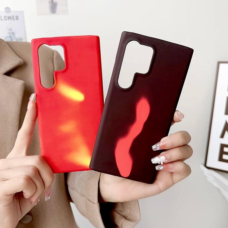 Heat Induction Chang Phone Case For Samsung Galaxy S24 S22 Ultra S23 Plus Original Heat Sensitive Cover - IDefend