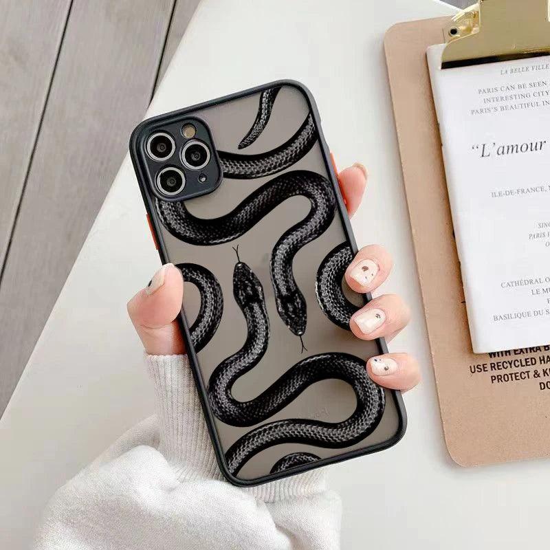 Snake Graphic Hard Matte Phone Case For iPhone - IDefend