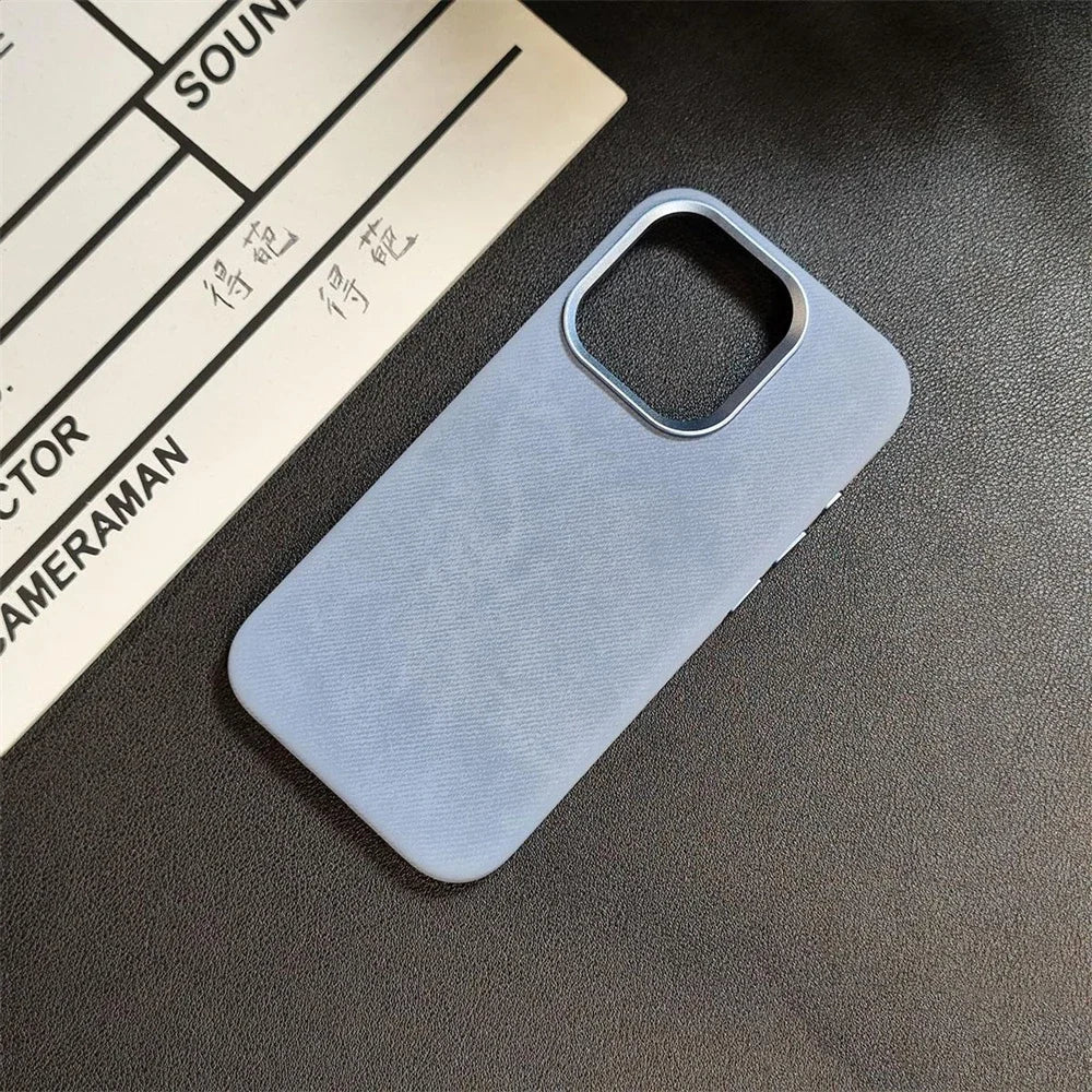 Luxury For MagSafe Fiber Leather Case For iPhone - IDefend