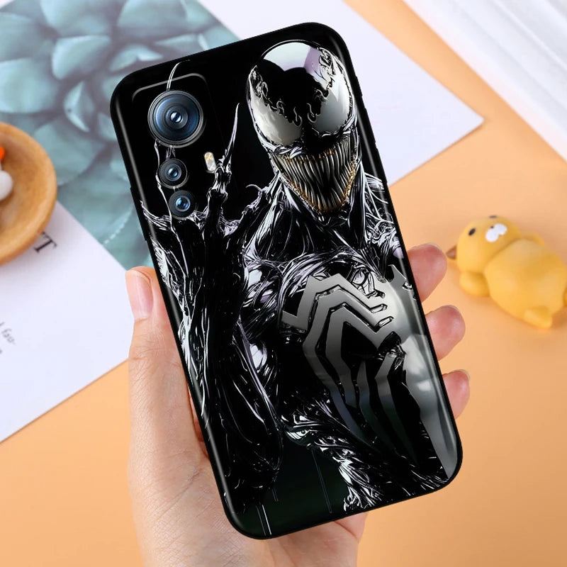 Marvel Venom For Xiaomi Mi 14 13T 13 12T 12 11T 11i 11 A3 10T 10 9 Pro Lite Ultra 5G Black Soft Phone Case