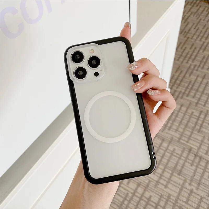 Magnetic Matte Back Panel Phone Case For IPhone - IDefend