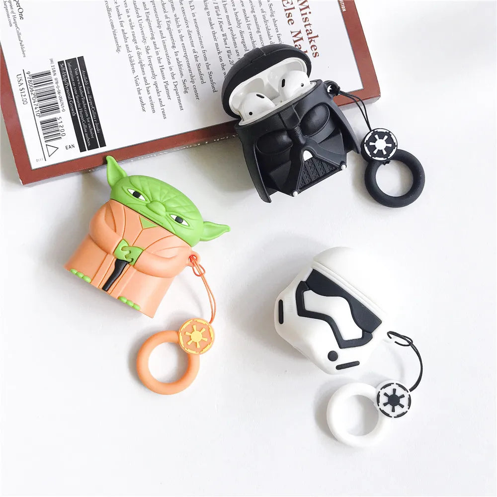 For Airpods 1 2 3 4 Pro Pro 2 Case Cute Cartoon Darth Vader Silicone Earphone Case Accessories Cover