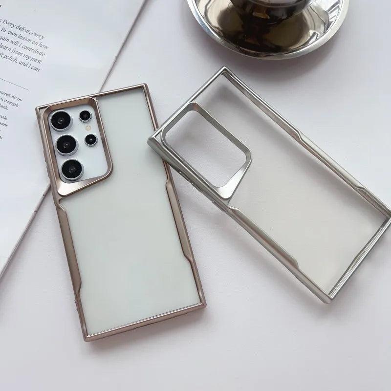 Electroplated Frosting Transparent S24 Plus Phone Case for Samsung Galaxy - IDefend