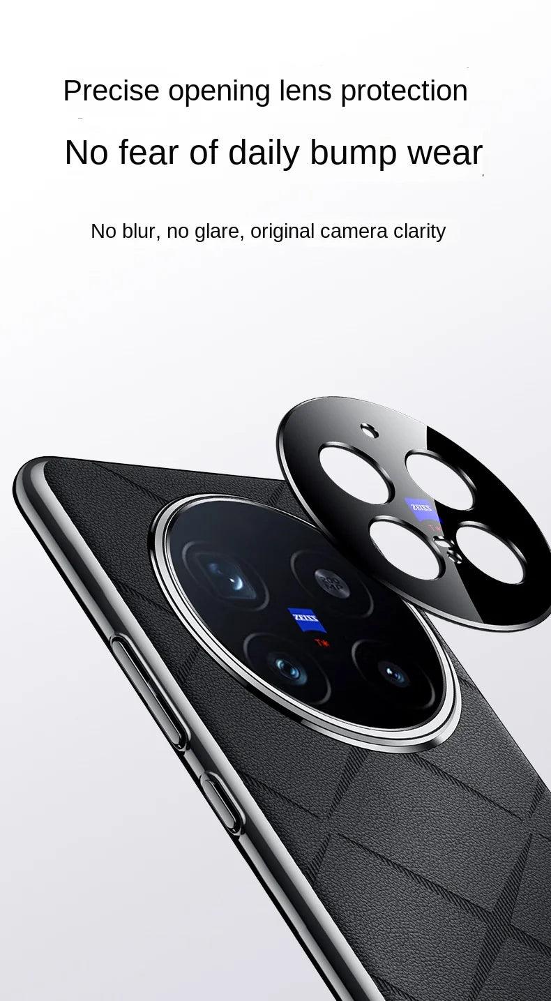 For VIVO X200 Pro Case Luxury Vegan Leather Lens Protective Back Case For VIVO - IDefend