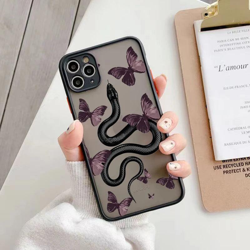 Snake Graphic Hard Matte Phone Case For iPhone - IDefend