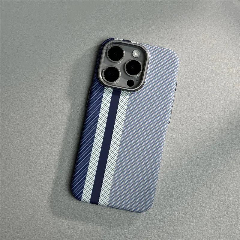 Geometric Carbon Fiber texture 3D Relief Magsafe case for iphone - IDefend
