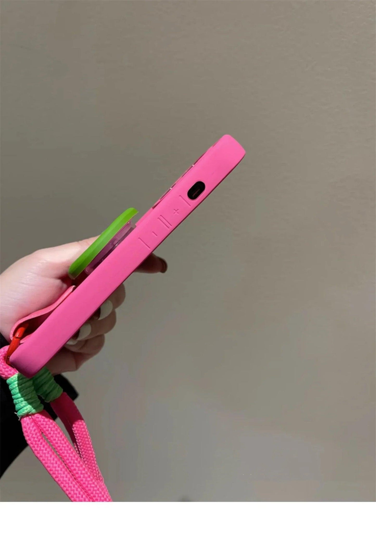 Love Mirror Stand Portable Anti-Lost Hand Strap Simple Phone Case For iPhone - IDefend
