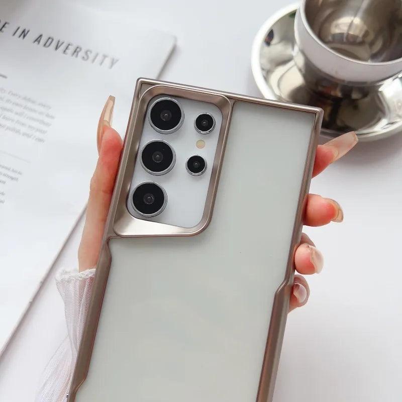 Electroplated Frosting Transparent S24 Plus Phone Case for Samsung Galaxy - IDefend