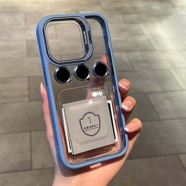 Lens Metal Ring Protector Stand Phone Case 0.2 - IDefend