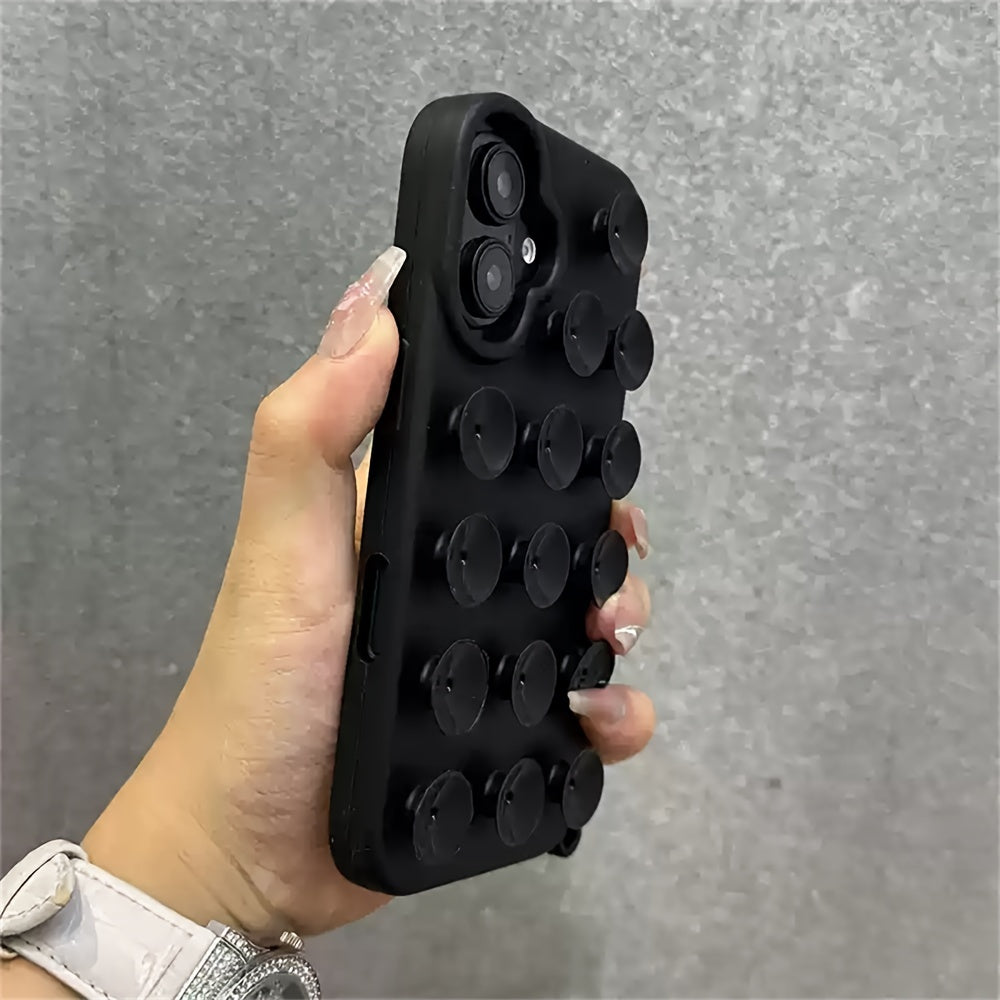Adorable And Inventive Suction Cup Phone Case Designed for Iphone Models 17, 16, 15, 14, 13, 12, And 11 Pro Max, Featuring an Additional Gadget Holder And a Humorous Soft Silicone Back Cover.