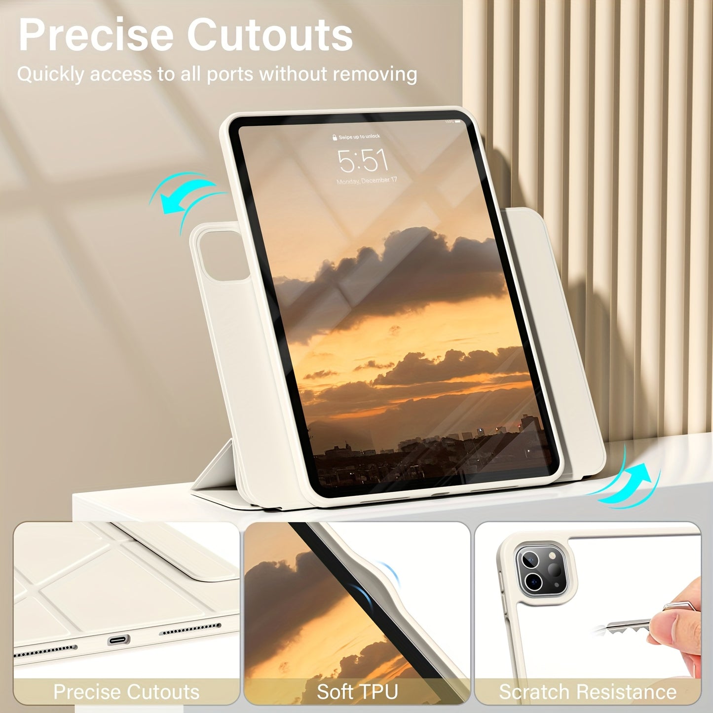 Case for kenke case 2in 1 detachable tablet case for iPad mini 6/7 for iPad 10th gen pro 27.94 cm (M4) pro 33.02 cm Air 13 Air 4/5/6 pro 12.9 Smart tablet case no pen tray