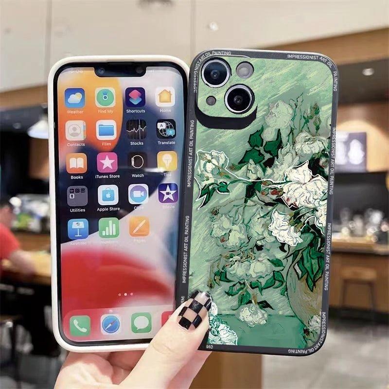 Art Van Gogh Oil Painting Flower iPhone case 1 - IDefend