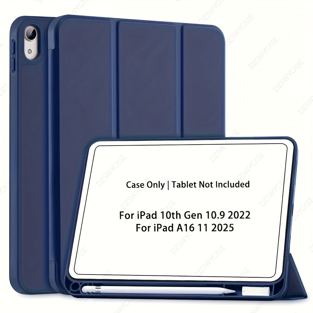 Case for iPad (A16) 27.94 cm 2025 with Pencil Holder, for iPad 10th Generation 27.69 cm 2022 Protective Cover with Soft Smooth Back, Tablet Protection, Sleek Design, Snug Fit, Smart Cover, Students And Professionals, Tablet C