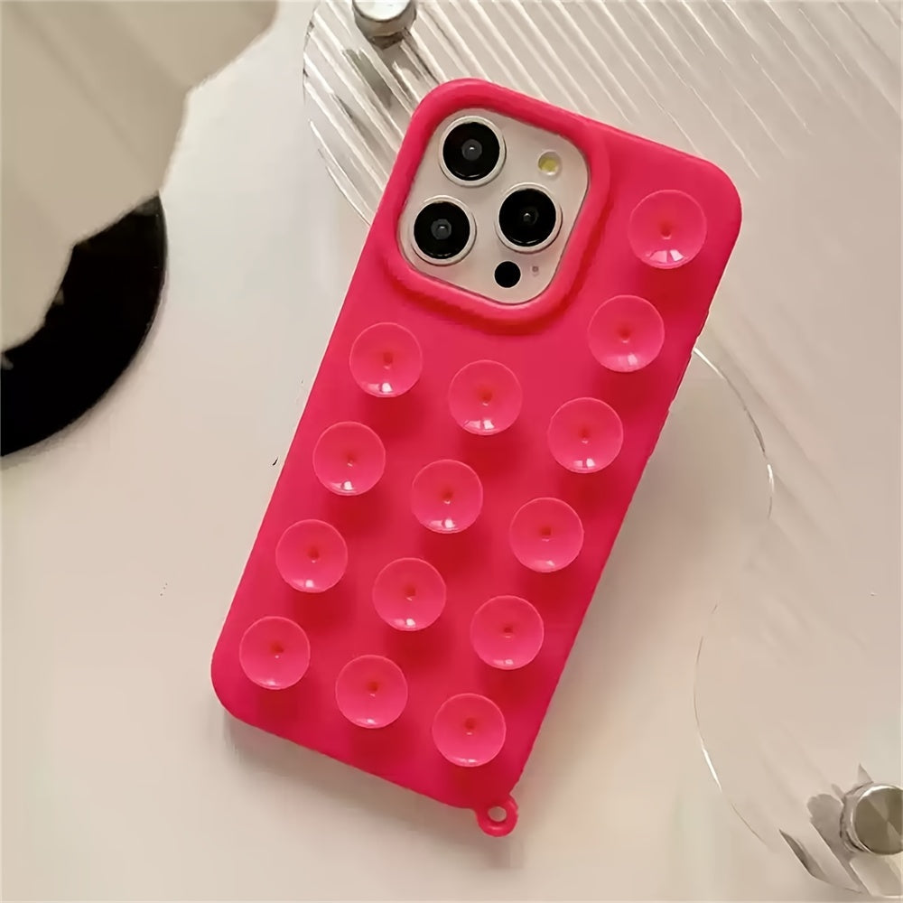 Adorable And Inventive Suction Cup Phone Case Designed for Iphone Models 17, 16, 15, 14, 13, 12, And 11 Pro Max, Featuring an Additional Gadget Holder And a Humorous Soft Silicone Back Cover.