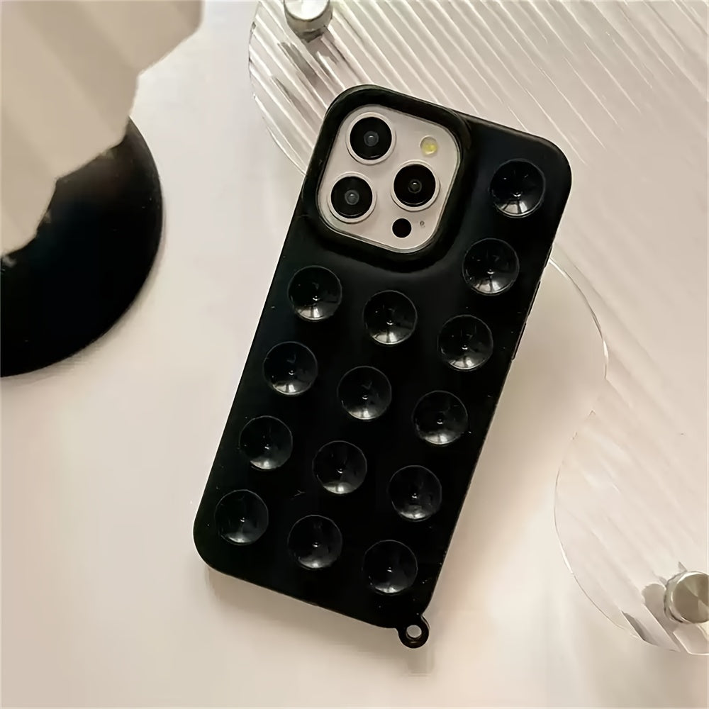 Adorable And Inventive Suction Cup Phone Case Designed for Iphone Models 17, 16, 15, 14, 13, 12, And 11 Pro Max, Featuring an Additional Gadget Holder And a Humorous Soft Silicone Back Cover.