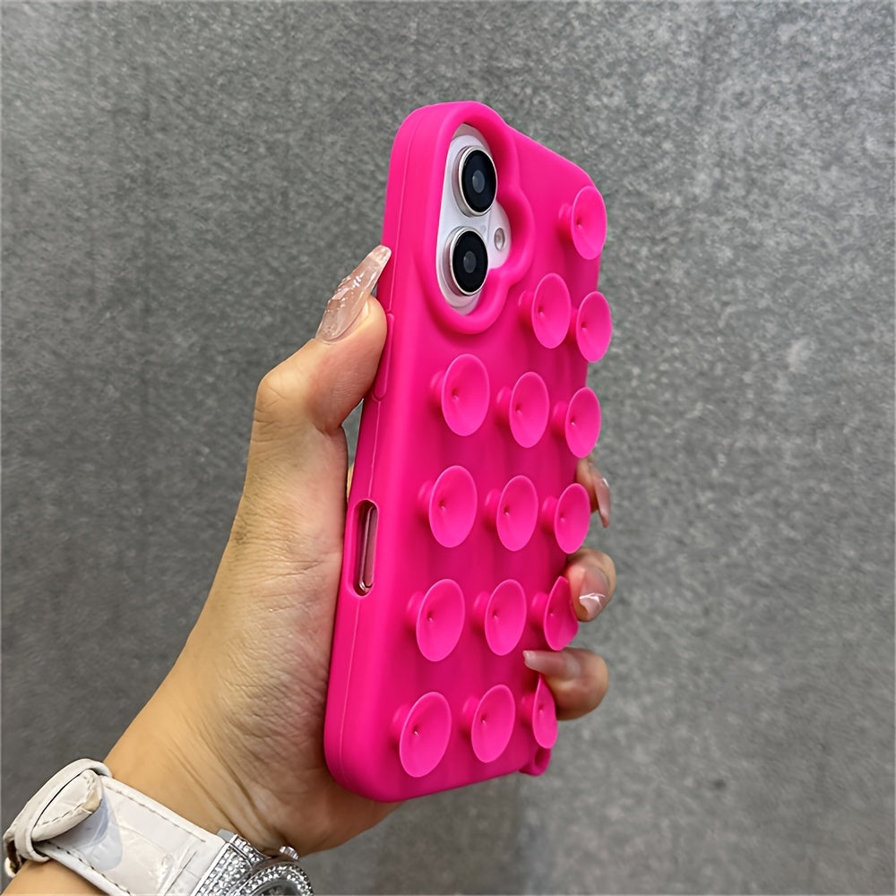 Adorable And Inventive Suction Cup Phone Case Designed for Iphone Models 17, 16, 15, 14, 13, 12, And 11 Pro Max, Featuring an Additional Gadget Holder And a Humorous Soft Silicone Back Cover.