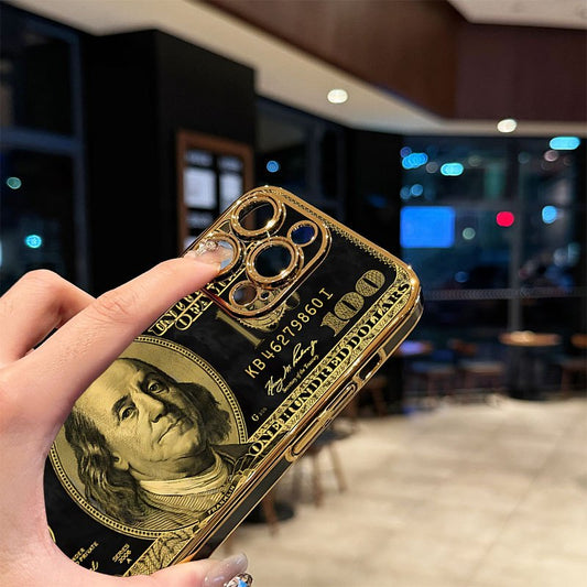 High-End Quality! A Gold-Plated Phone with Classic Elements And Creative Designs, Featuring UV Printing, Wear-Resistant And Anti-Slip Properties, Made from PC Material, Compatible with Various for iphone Models Including 17/1