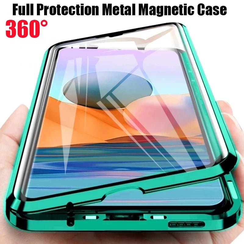 360 ° Full Protected Metal Magnetic Double - Sided Glass Phone Case For Xiaomi - IDefend