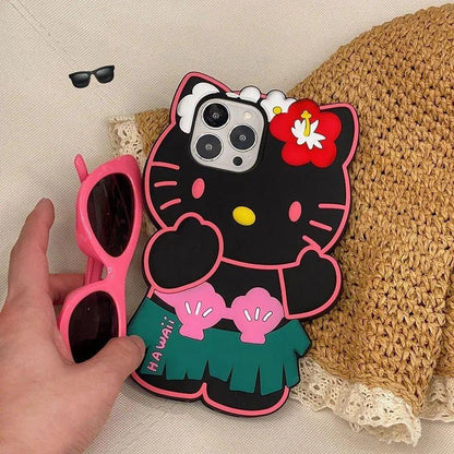 3D Cartoon Grass Skirts Sanrios Hello Kitty Phone Case for IPhone - IDefend