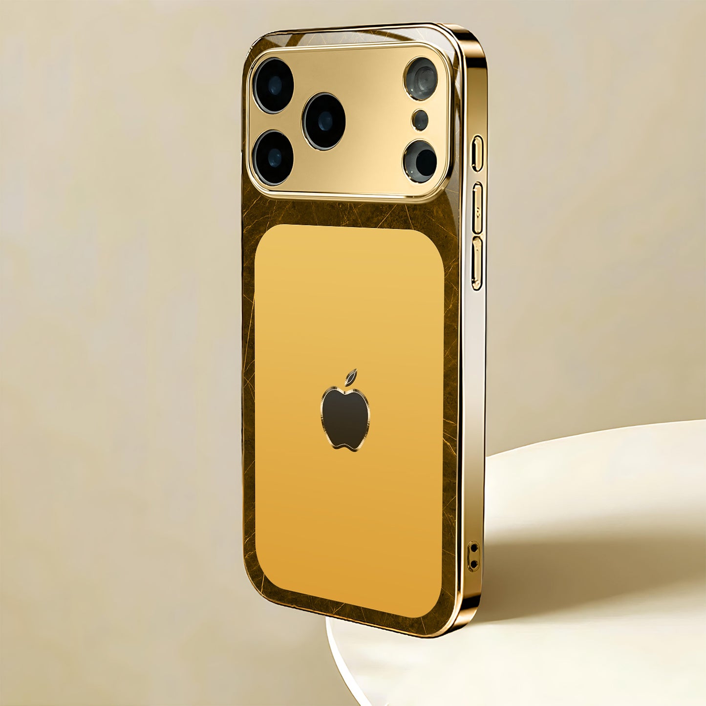 Creative Apple Pattern Gold-Plated New Phone Case for Iphone 17/17 Pro/17 Air/17 Pro Max/16/16 Pro/16 Plus/16 Pro Max/15/15 Pro/15 Pro Max/14/14 Pro/14 PLUS/14 Pro Max/13/13 Pro/13 Pro Max/13 Mini/12/11/Xr/Xs/X Tempered Glass