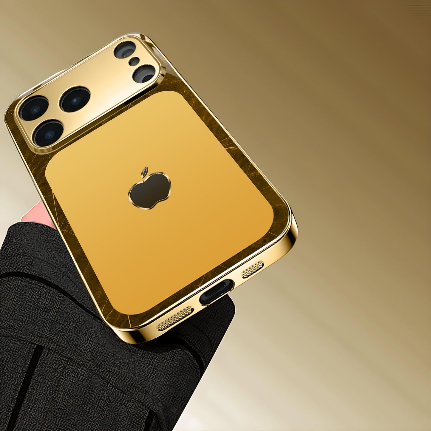 Creative Apple Pattern Gold-Plated New Phone Case for Iphone 17/17 Pro/17 Air/17 Pro Max/16/16 Pro/16 Plus/16 Pro Max/15/15 Pro/15 Pro Max/14/14 Pro/14 PLUS/14 Pro Max/13/13 Pro/13 Pro Max/13 Mini/12/11/Xr/Xs/X Tempered Glass