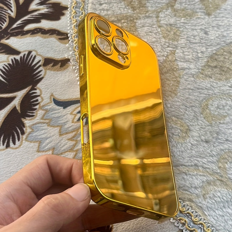 Golden Mirror Anti-Drop Phone Case with Makeup Design for iPhone 16 15 14 13 Pro Max 12 XS 11 8 Plus, XR, SE3, SE2 and Mini 7