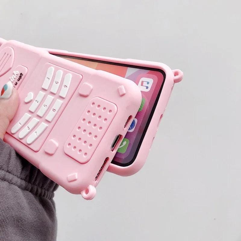 Cute Pink love heart kid girl gift Phone Case For iphone - IDefend