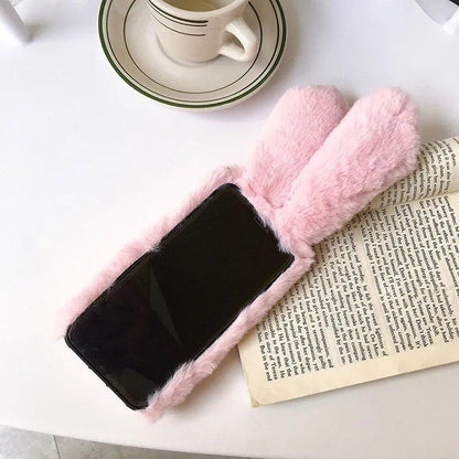 JAVY Plush Rabbit Cute Warm Phone Case Fur Cover For Iphone - IDefend