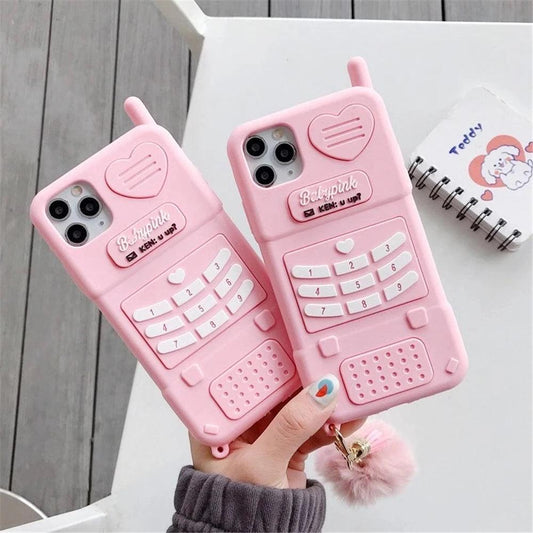 Cute Pink love heart kid girl gift Phone Case For iphone - IDefend