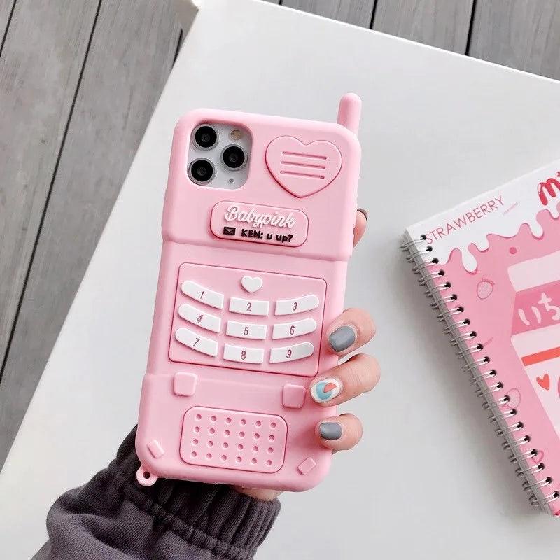 Cute Pink love heart kid girl gift Phone Case For iphone - IDefend