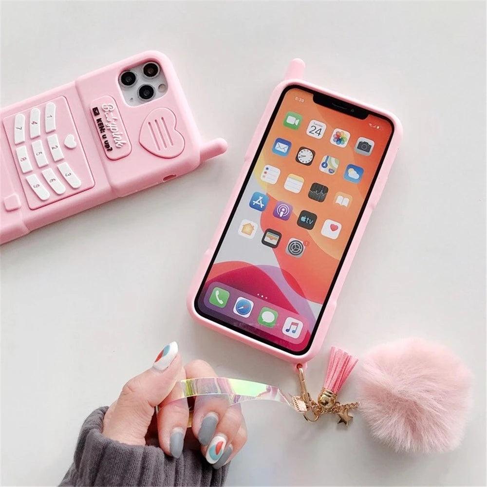 Cute Pink love heart kid girl gift Phone Case For iphone - IDefend