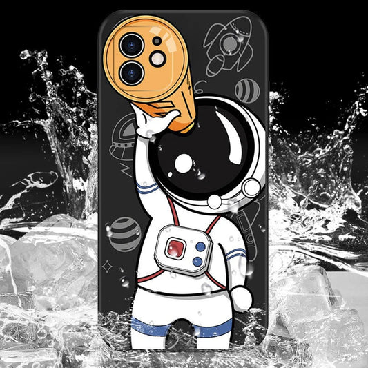 Cute Astronaut Hand Lanyard Phone Case For iPhone - IDefend