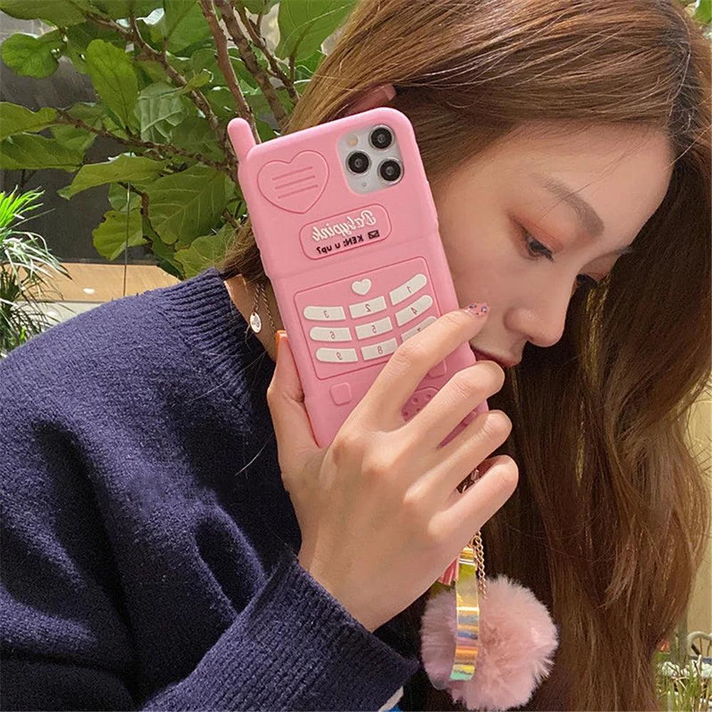 Cute Pink love heart kid girl gift Phone Case For iphone - IDefend