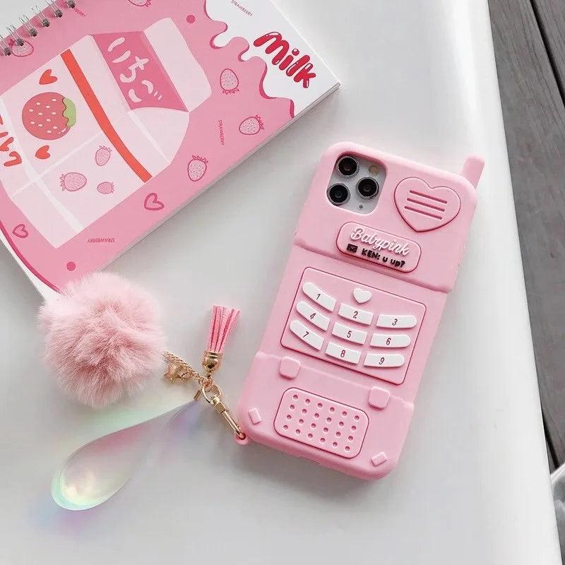 Cute Pink love heart kid girl gift Phone Case For iphone - IDefend