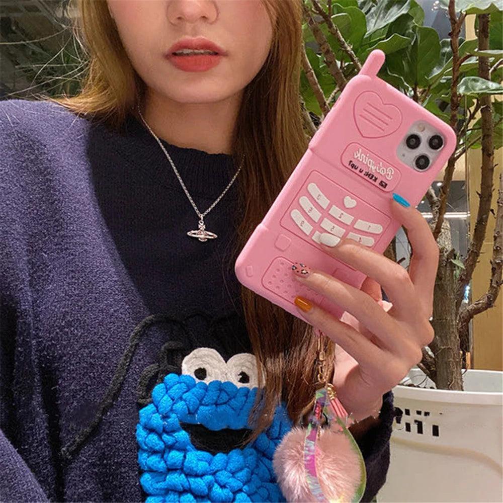 Cute Pink love heart kid girl gift Phone Case For iphone - IDefend